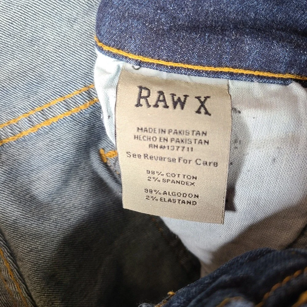 Raw X Jeans Mens 40x31 Blue Standard‎ Distressed Denim Moto Biker Style Stretch